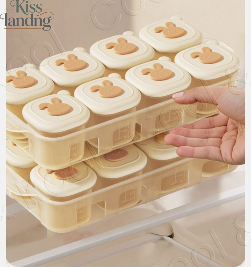 Baby Food Gerber - 蓋付きベビーフード保存容器、幼児食用蒸し器ケーキ型と製氷皿付き