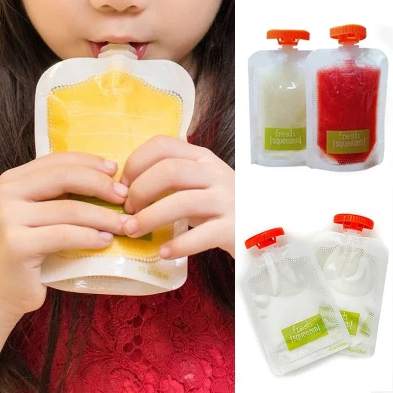 Baby Food Packaging - 10個のベビーフードとジュースボックスの抗押し出しブラケット - こぼれや汚れを防ぎ、ピューレの絞り問題を解決します。