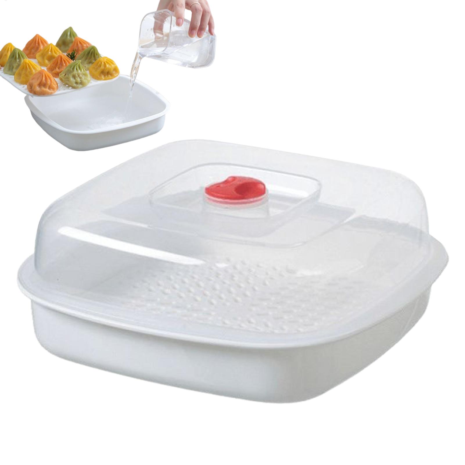 Baby Food Gerber - 食品グレードの電子レンジ蒸し器、蓋付きキッチン調理バスケット、野菜、魚、ご飯、ベビーフードの健康的な加熱に