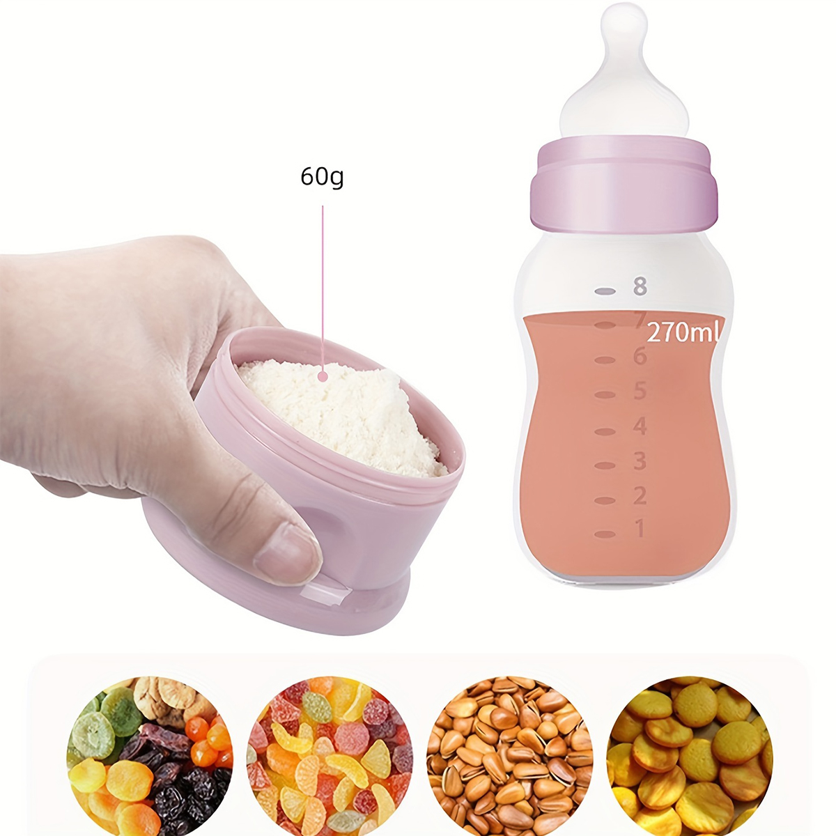 ストラップ付き大容量ベビーミルクパウダーコンテナ、ベビーフォ - Baby Food Glass Jar のレビューと価格