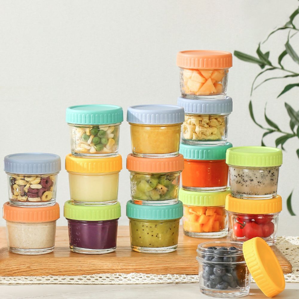 6個入りガラス製ベビーフードジャー、再利用可能、蓋付き、ディ - Baby Food Glass Jar のレビューと価格