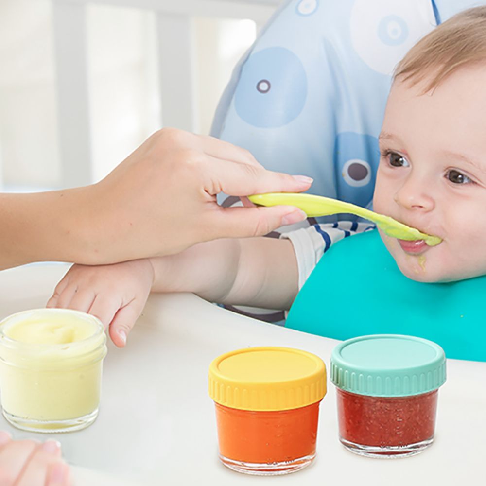 6個入りガラス製ベビーフードジャー、再利用可能、蓋付き、ディ - Baby Food Glass Jar のレビューと価格