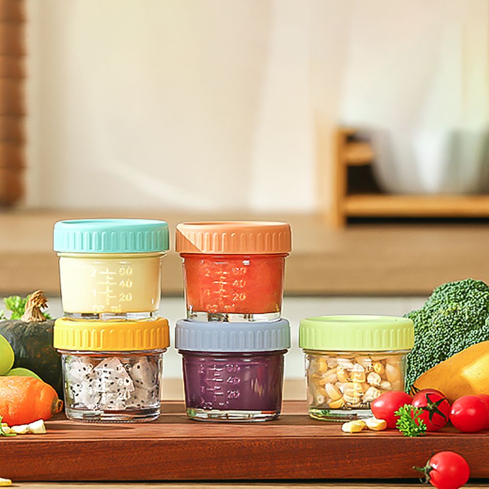 6個入りガラス製ベビーフードジャー、再利用可能、蓋付き、ディ - Baby Food Glass Jar のレビューと価格