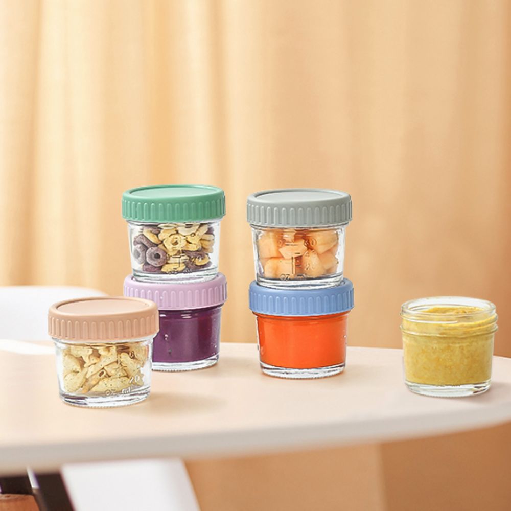 6個入りガラス製ベビーフードジャー、再利用可能、蓋付き、ディ - Baby Food Glass Jar のレビューと価格