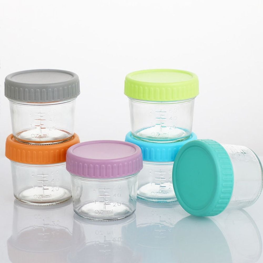 6個入りガラス製ベビーフードジャー 再利用可能 目盛り付き  - Baby Food Glass Jar のレビューと価格