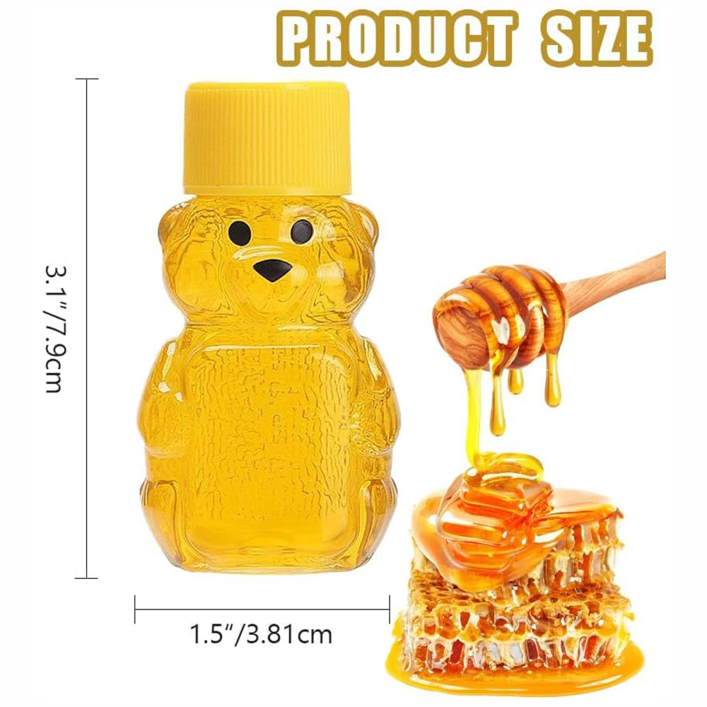 24個入り 2オンス プラスチック製 ハニーベアボトル ベア - Baby Food Jars With Lids のレビューと価格