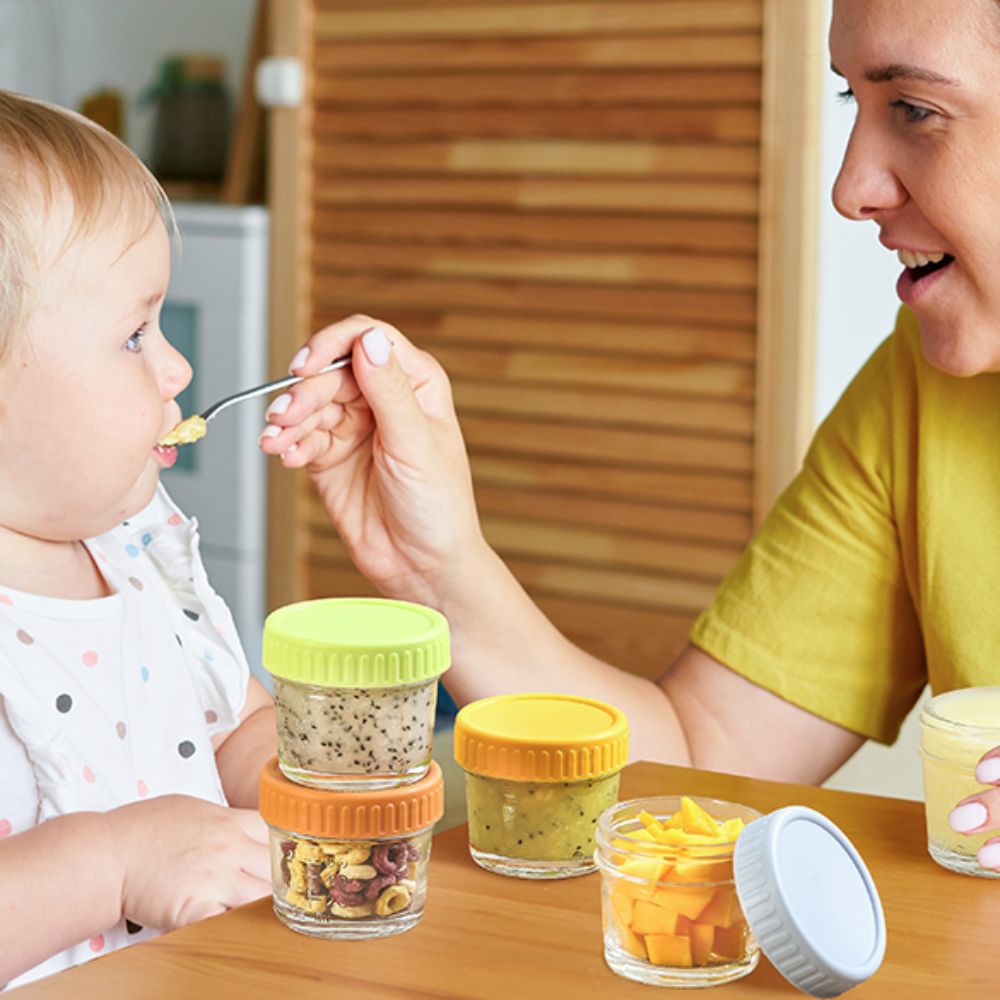 6個入り多目的ガラス製ベビーフードジャー 蓋付き再利用可能  - Baby Food Jars With Lids のレビューと価格