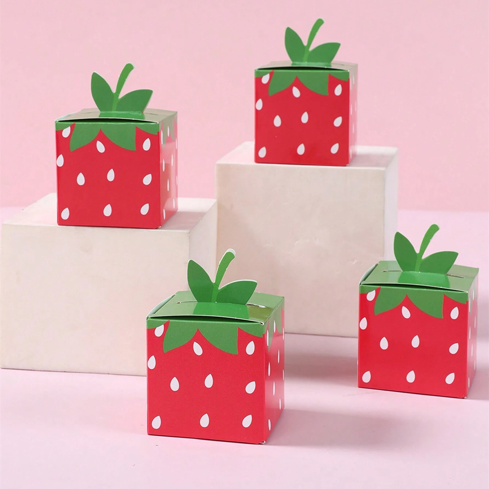 10 個甘いフルーツイチゴテーマ紙クッキーキャンディボックス - Food Box Baby のレビューと価格