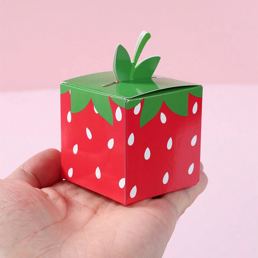10 個甘いフルーツイチゴテーマ紙クッキーキャンディボックス - Food Box Baby のレビューと価格