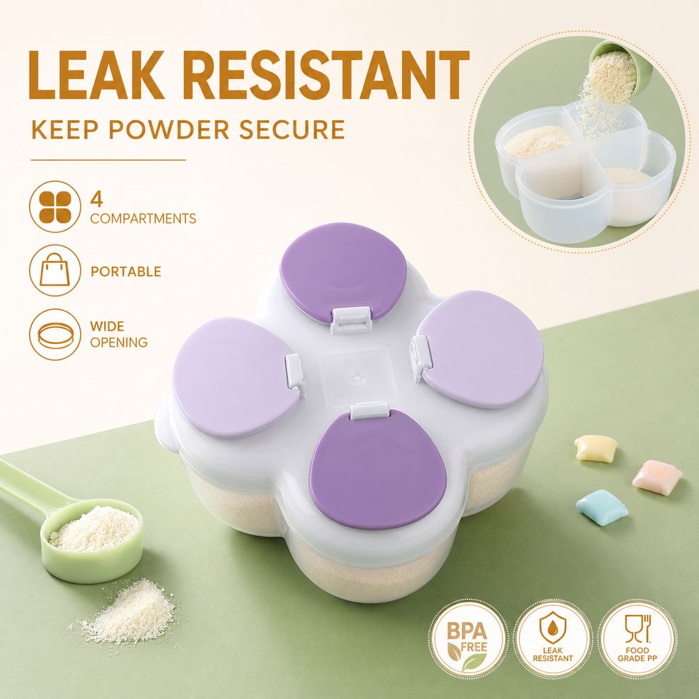 分割式フォーミュラディスペンサー 720ml 4コンパートメ - Food Box Baby のレビューと価格