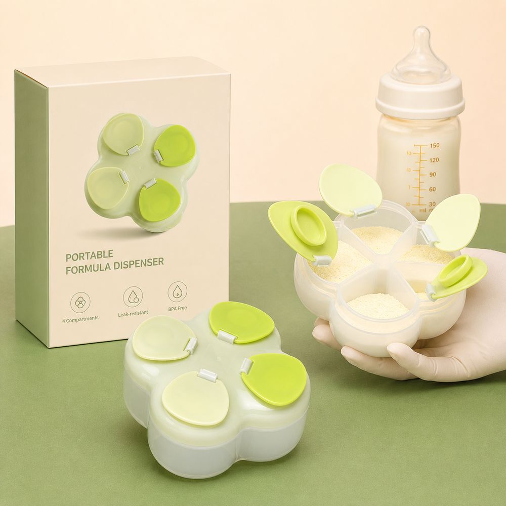 分割式フォーミュラディスペンサー 720ml 4コンパートメ - Food Box Baby のレビューと価格