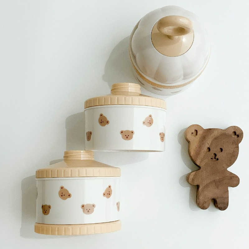 かわいいクマの粉ミルクボックス離乳食アクセサリー新生児 3  - Food Box Baby のレビューと価格