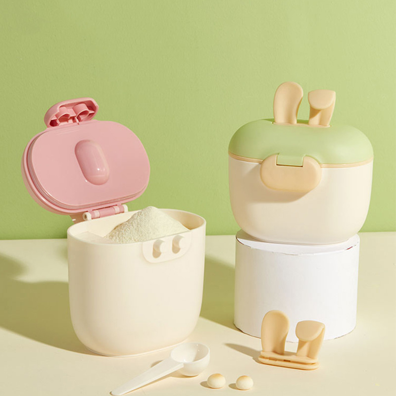 新しいシリコン製うさぎ耳型ミルクディスペンサー、粉ミルク容器 - Baby Food Glass Jar のレビューと価格