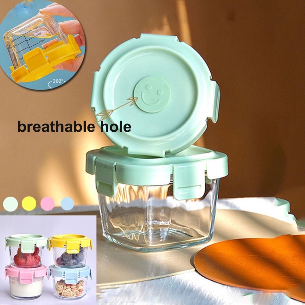 新しい170ml食品保存容器 冷凍ガラス製ベビーフードカップ - Baby Food Glass Jar のレビューと価格