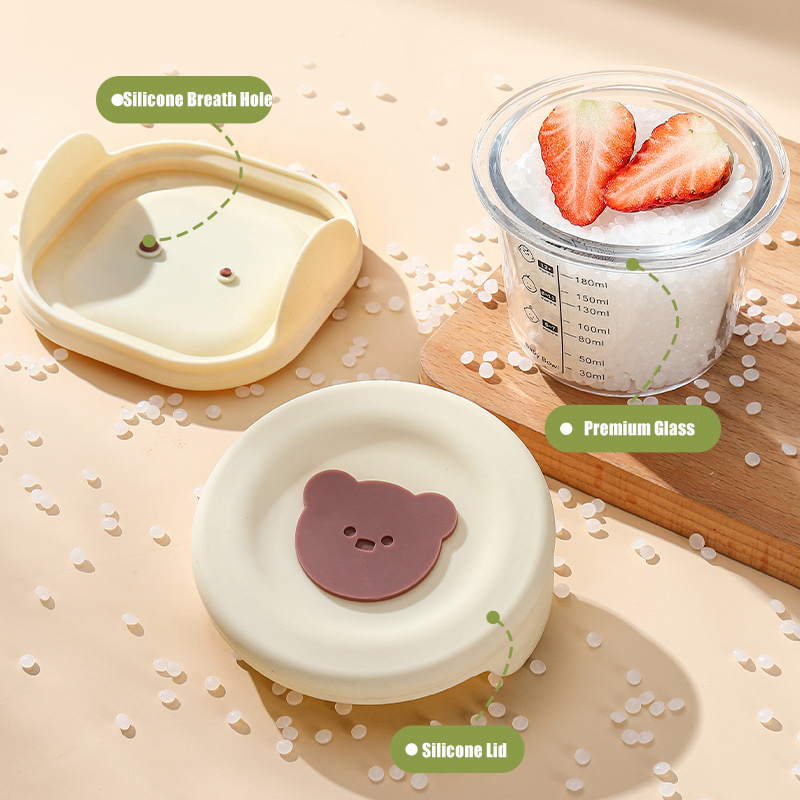 ふた付きベビーフード収納ジャー、幼児用の漏れ防止スナックピュ - Baby Food Glass Jar のレビューと価格