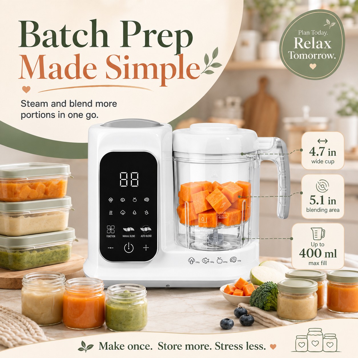 家庭用ベビーフード製造機、オールインワンスチームブレンダーベ - Baby Food Gerber のレビューと価格