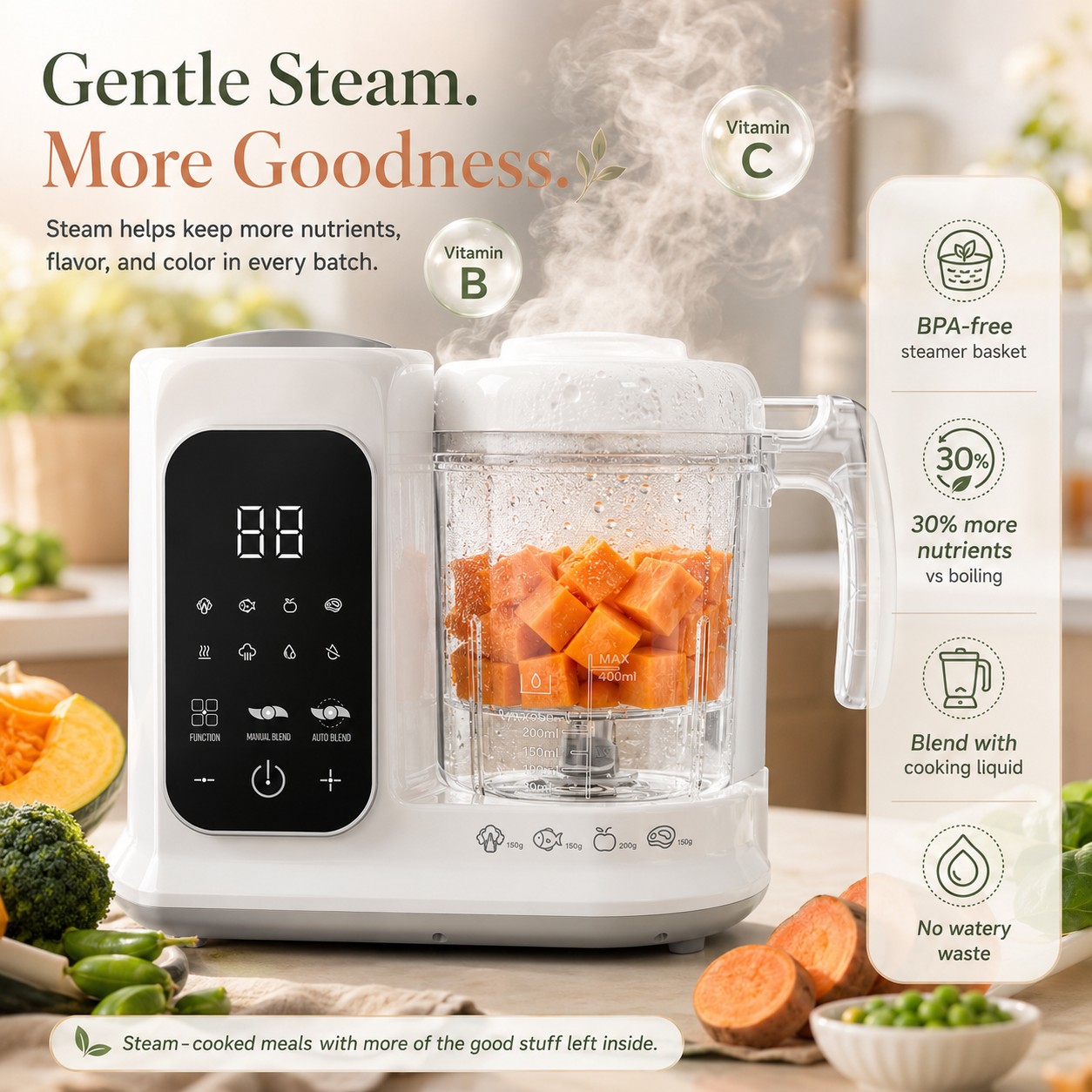 家庭用ベビーフード製造機、オールインワンスチームブレンダーベ - Baby Food Gerber のレビューと価格